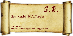 Sarkady Rózsa névjegykártya